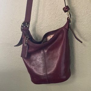 Coach Bleeker Crossbody Bucket Bag Burgundy